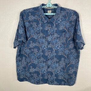 Oneill Shirt‎ Mens 3XL Blue Relaxed Fit Beach Surfer Button Up Floral Casual
